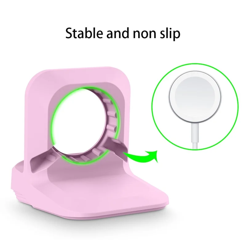 A040 For Apple Watch Silicone Charger Holder Desktop Smart Watch Charging Stand Base - Purple