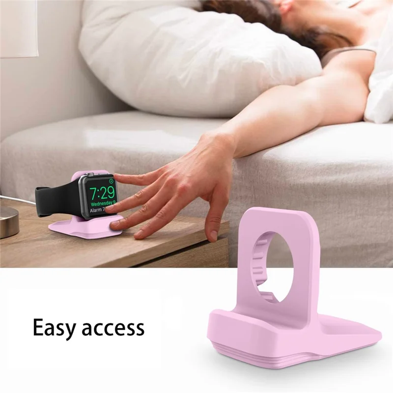 A040 For Apple Watch Silicone Charger Holder Desktop Smart Watch Charging Stand Base - Purple