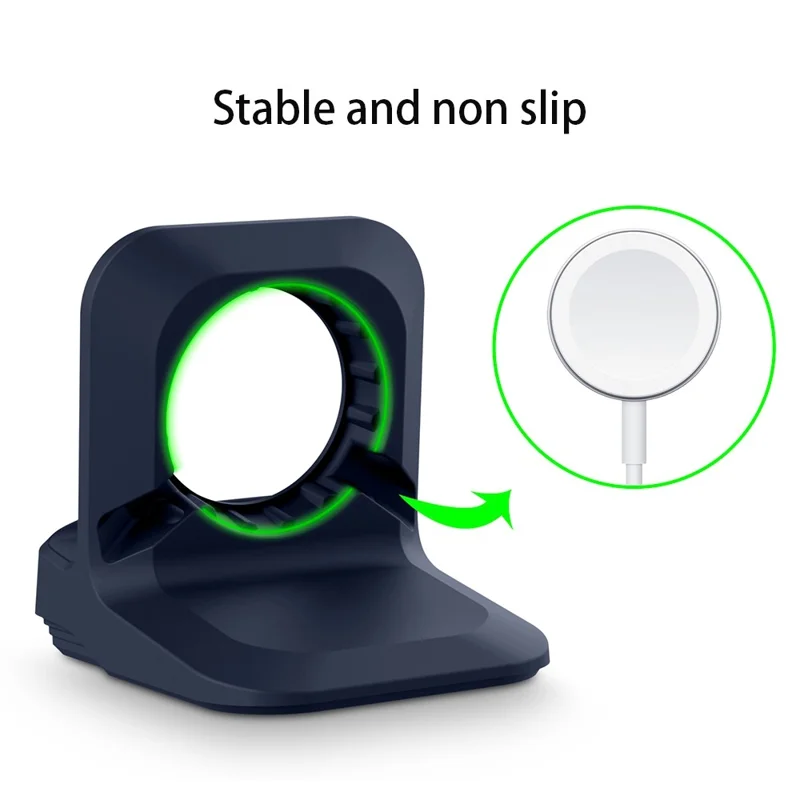 A040 For Apple Watch Silicone Charger Holder Desktop Smart Watch Charging Stand Base - Midnight Blue