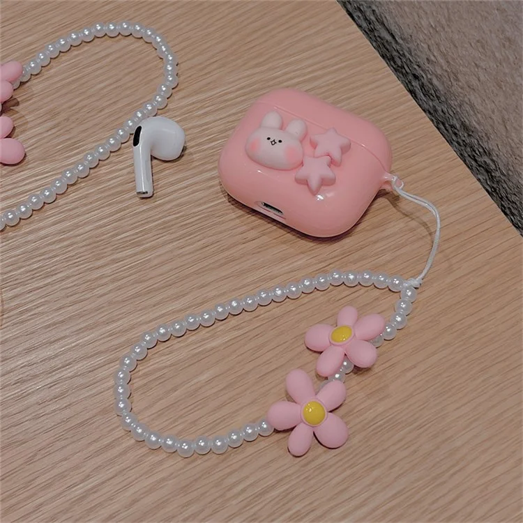 Apple Airpods 3 Cute Rabbit Star Soft TPU Headset Shell Protective Cover With Pear Bracelet