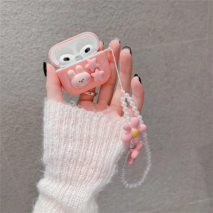 Apple Airpods 3 Cute Rabbit Star Soft TPU Headset Shell Protective Cover With Pear Bracelet