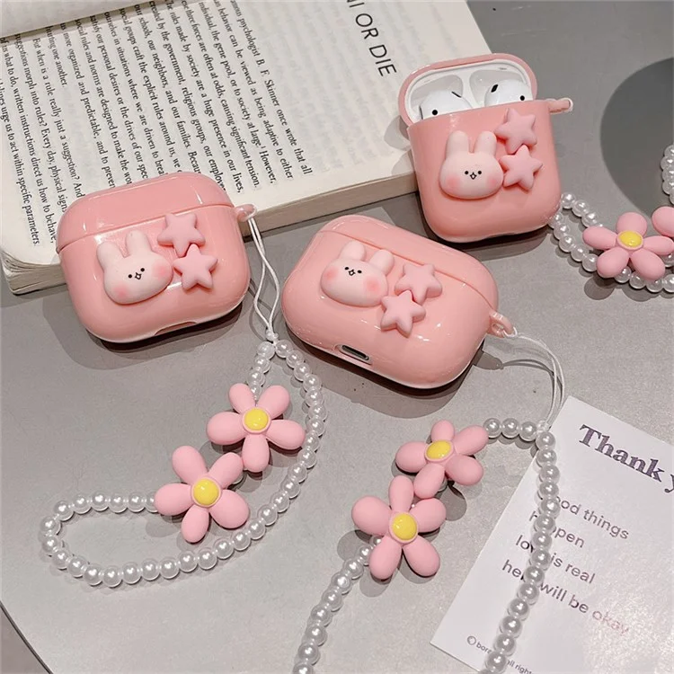 Apple Airpods 3 Cute Rabbit Star Soft TPU Headset Shell Protective Cover With Pear Bracelet