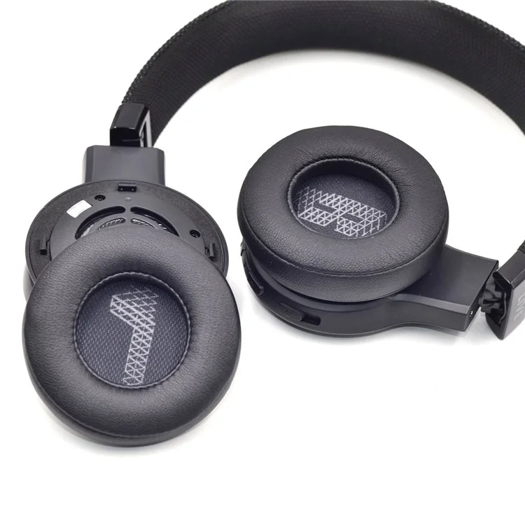 1 Pair Ear Pads for JBL LIVE 400BT PU Leather Bluetooth-compatible Headphone Replacement Cushion - Black