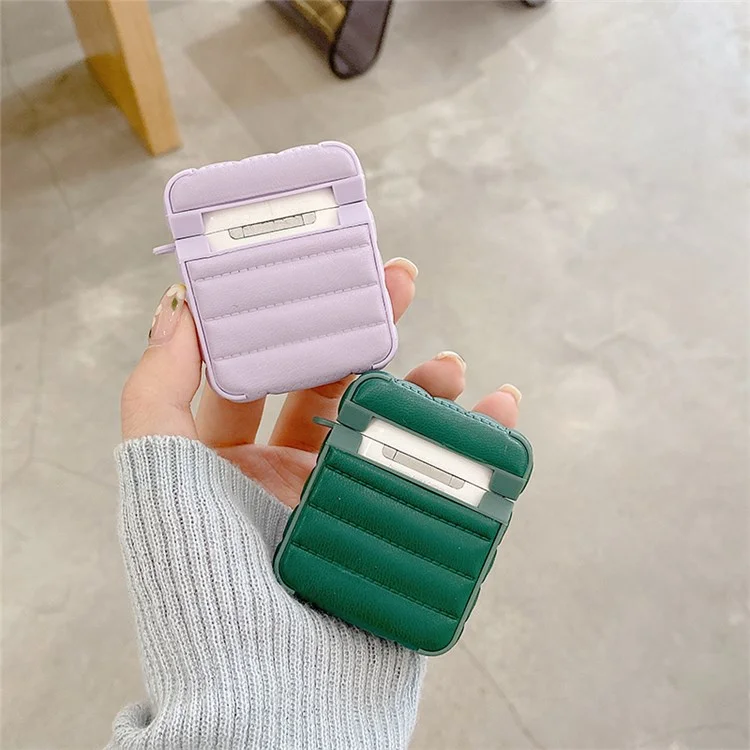 Para Apple AirPods con Estuche de Carga (2016)/(2019)/AirPods con Estuche de Carga Inalámbrica (2019) Estuche Protector de Auriculares con Revestimiento de Piel de PU y TPU Resistente a Golpes - Rosa