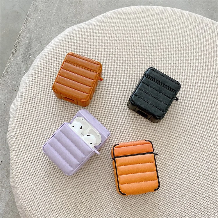 Para Apple AirPods con Estuche de Carga (2016)/(2019)/AirPods con Estuche de Carga Inalámbrica (2019) Estuche Protector de Auriculares con Revestimiento de Piel de PU y TPU Resistente a Golpes - Rosa