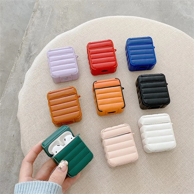 Para Apple AirPods con Estuche de Carga (2016)/(2019)/AirPods con Estuche de Carga Inalámbrica (2019) Estuche Protector de Auriculares con Revestimiento de Piel de PU y TPU Resistente a Golpes - Rosa