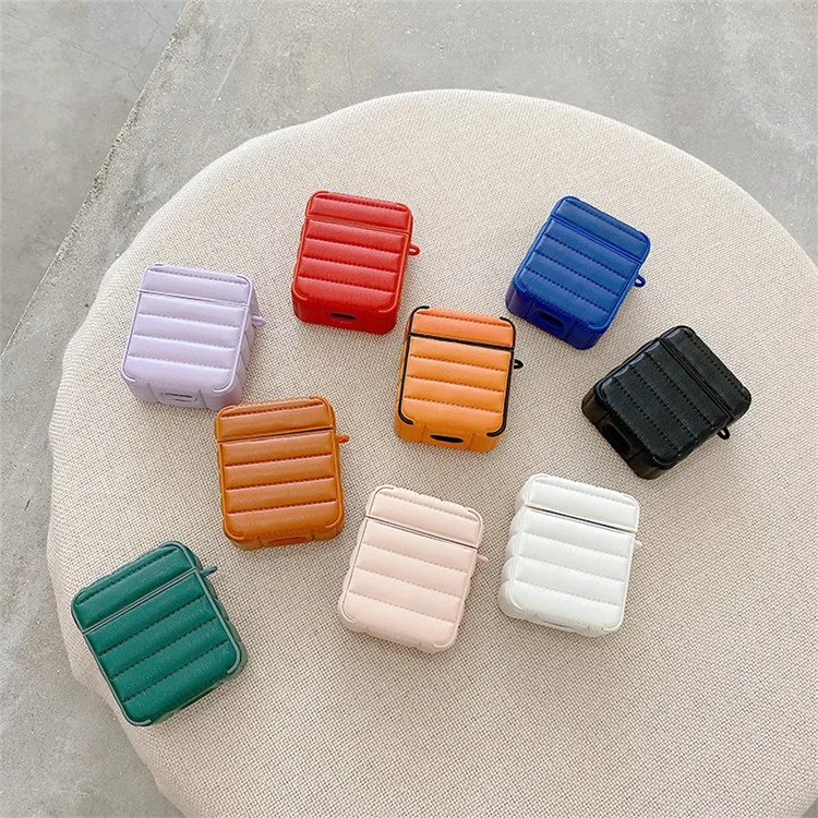 Para Apple AirPods con Estuche de Carga (2016)/(2019)/AirPods con Estuche de Carga Inalámbrica (2019) Estuche Protector de Auriculares con Revestimiento de Piel de PU y TPU Resistente a Golpes - Rosa