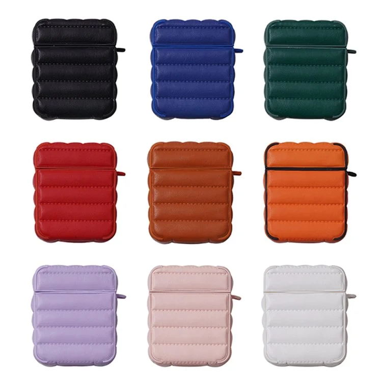 Para Apple AirPods con Estuche de Carga (2016)/(2019)/AirPods con Estuche de Carga Inalámbrica (2019) Estuche Protector de Auriculares con Revestimiento de Piel de PU y TPU Resistente a Golpes - Rosa