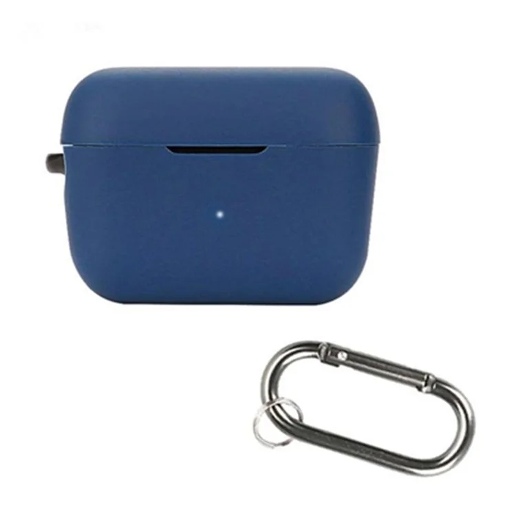 For Sennheiser CX200TW1-SPORT Silicone Cover Bluetooth-compatible TWS Earphone Protective Sleeve Case with Anti-lost Buckle - Dark Blue