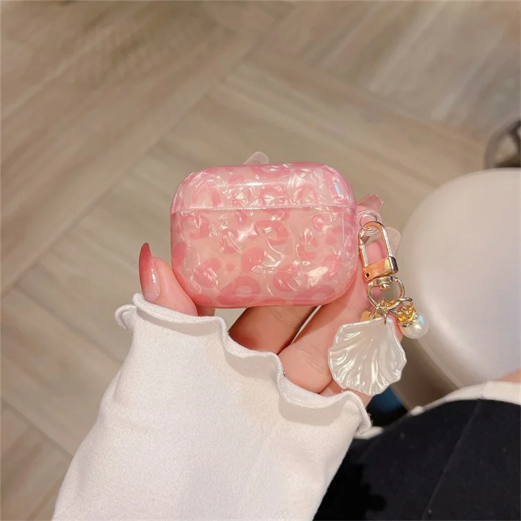 Для чехла Apple AirPods Pro Shell Grain Bluetooth Earphone TPU Protective Cover Charging Case Sleeve с подвеской в виде раковины Pearl