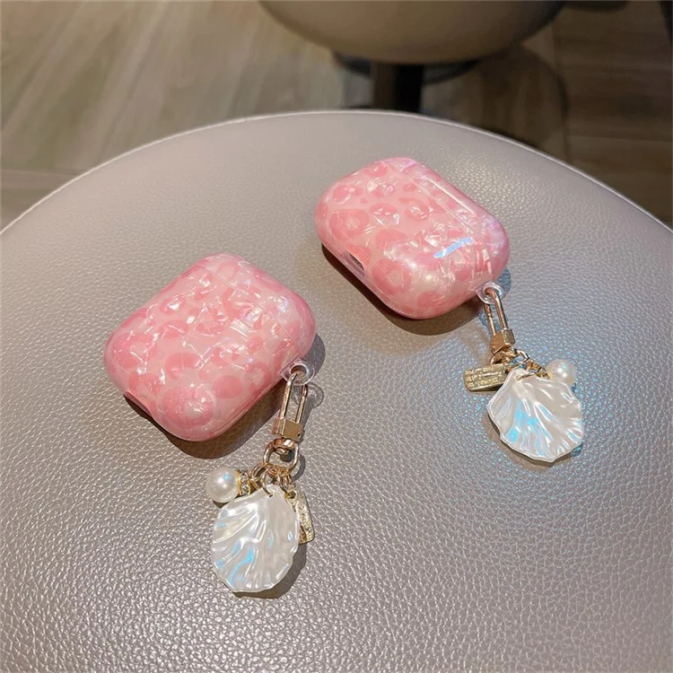 Для чехла Apple AirPods Pro Shell Grain Bluetooth Earphone TPU Protective Cover Charging Case Sleeve с подвеской в виде раковины Pearl