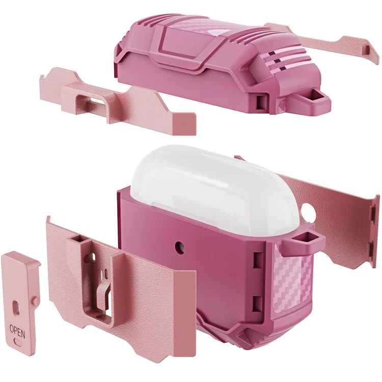 Coperchio Custodia Per Auricolari Per Apple AirPods 3 Tpu Morbido TPU+PC Case di Protezione - Rosa