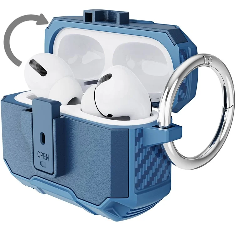 Ohrhörerladekofferabdeckung Für Apple Airpods Pro Headset Protector Soft TPU+PC Schockdichte Hülle - Saphir