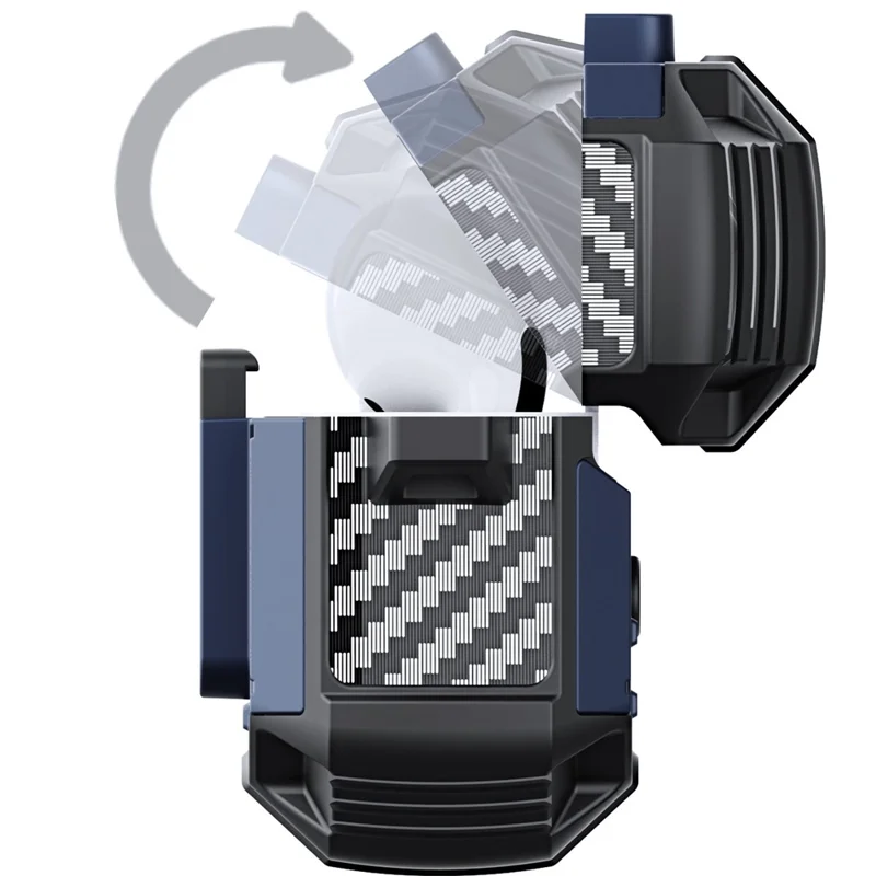 Earbuds Charging Case Protector for Apple AirPods Pro Headset Cover Soft TPU+PC Scratch Resistant Case - Cyan