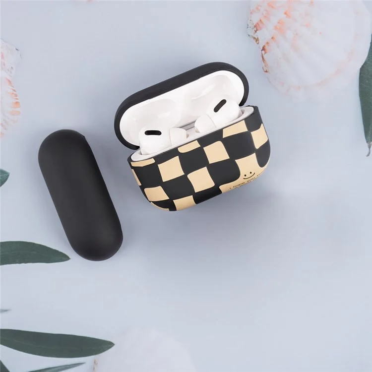 For Apple AirPods Pro Water Transfer Printing TPU Earphone Charging Case Anti-fall Protective Cover - Black Astronaut