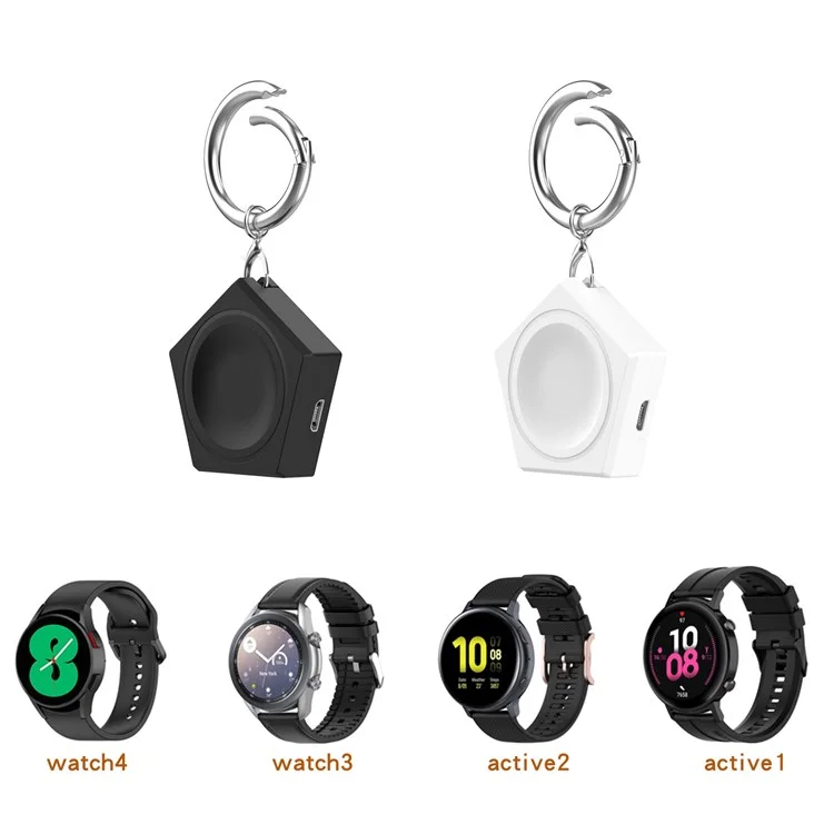 For Samsung Galaxy Watch Active/Watch Active 2/Watch4 Portable Wireless Charger Charging Dock Station - Black