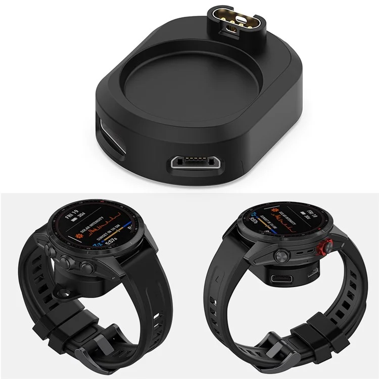 Base de carga ST-004 para cargador de adaptador de Garmin Fenix 7 / 7S / 7X / vivoactive 5 / Venu 3 AMOLED Tipo C / Micro Interfaz Soporte de Carga para Reloj