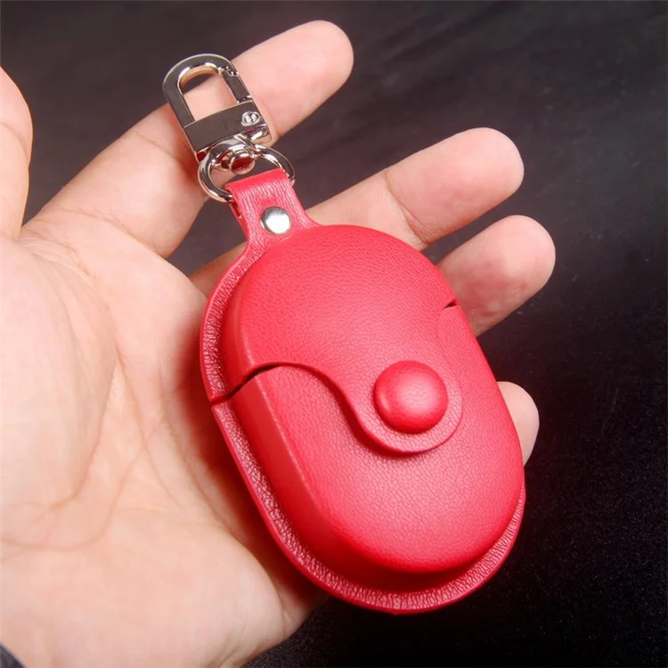Для Зарядки Xioami Redmi Airdots Coard Cover Anti-dop Hearset Защитный Кожаный Корпус с Крючком - Красный