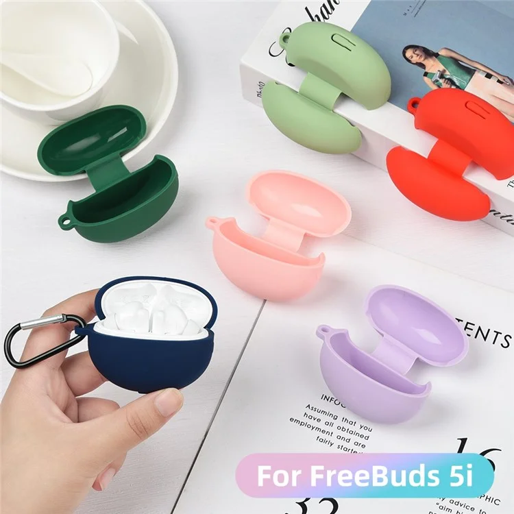 For Huawei FreeBuds 5i Bluetooth Earphone Silicone Protective Case Anti-drop Cover - White