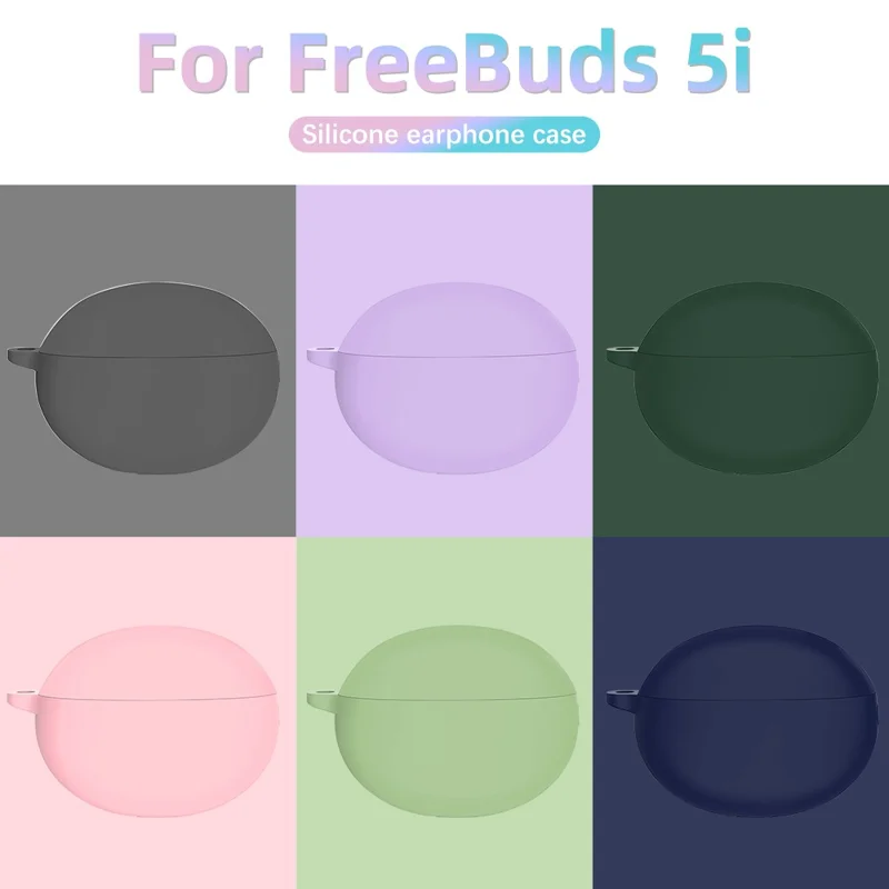 Силиконовый защитный чехол для наушников Huawei FreeBuds 5i, антиударный чехол, фиолетовый