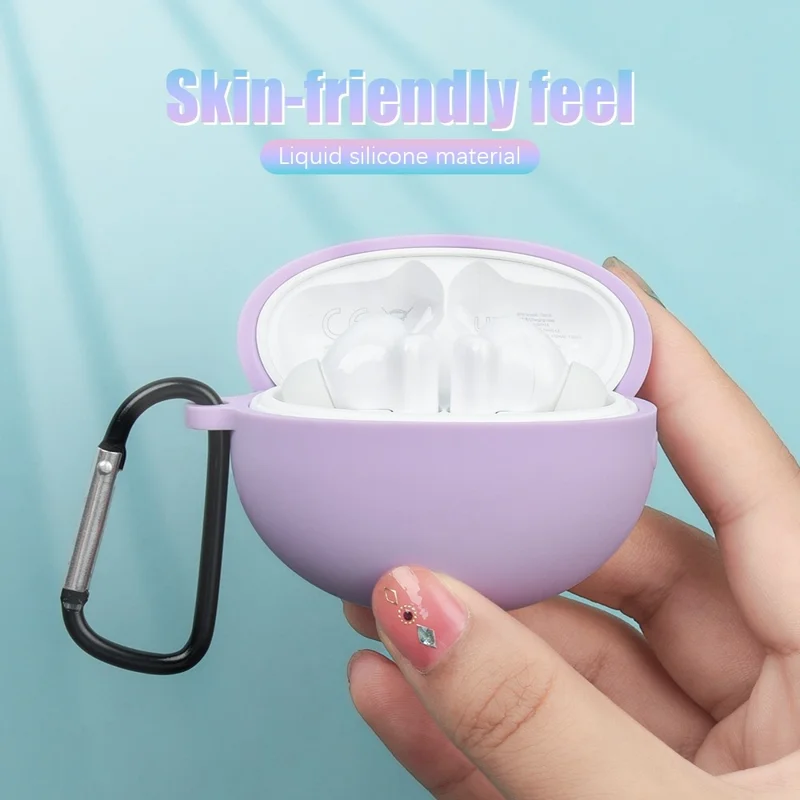 Силиконовый защитный чехол для наушников Huawei FreeBuds 5i, антиударный чехол, фиолетовый