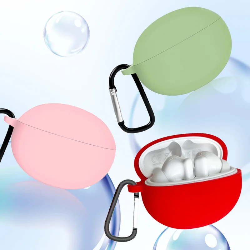 For Huawei FreeBuds 5i Bluetooth-compatible Earphone Silicone Protective Case Anti-drop Cover - Red