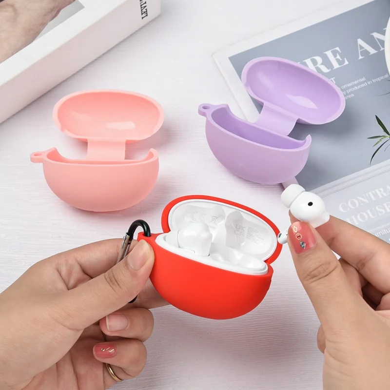 For Huawei FreeBuds 5i Bluetooth-compatible Earphone Silicone Protective Case Anti-drop Cover - Red