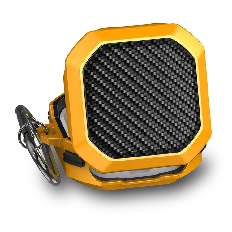 Para Samsung Buds en Vivo / Brotes2 / Buds 2 Pro / Buds Pro Anti-Drop Case Thunder Carbon Fiber Texture Earbuds Cubierta de Carcasa de Carga Soft TPU+PC Protector - Amarillo