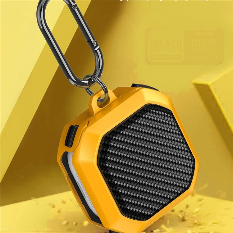 Para Samsung Buds en Vivo / Brotes2 / Buds 2 Pro / Buds Pro Anti-Drop Case Thunder Carbon Fiber Texture Earbuds Cubierta de Carcasa de Carga Soft TPU+PC Protector - Amarillo