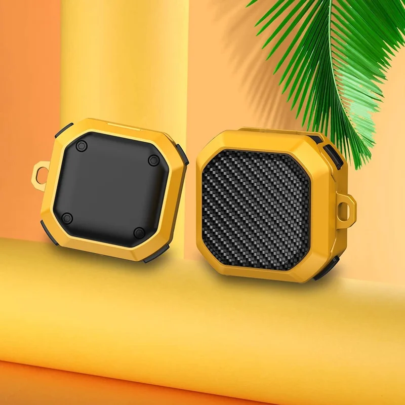 For Samsung Buds Live / Buds2 / Buds 2 Pro  / Buds Pro Anti-Drop Case Thunder Carbon Fibre Texture Earbuds Charging Case Cover Soft TPU+PC Protector - Black  /  White