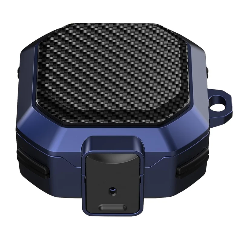 For Samsung Buds Live / Buds2 / Buds 2 Pro  / Buds Pro Carbon Fibre Texture Shockproof Case Earbuds Charging Case Cover Soft TPU+PC Headset Protector - Black Blue