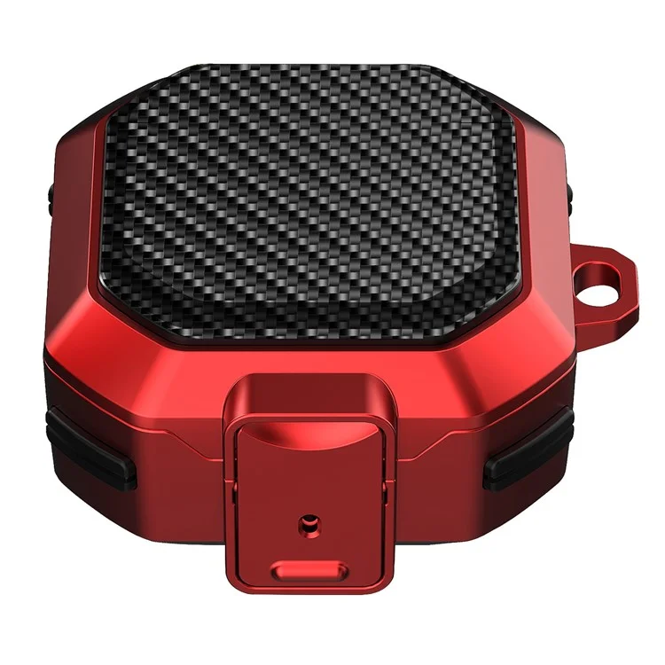 Per i Boccioli di Samsung Vivono / Buds2 / Buds 2 Pro / Buds Pro Carbon Fibre Texture Shock Audis Aurbuds Copertura di Ricarica Copertura Tpu Morm+pc Afferio - Rosso Nero
