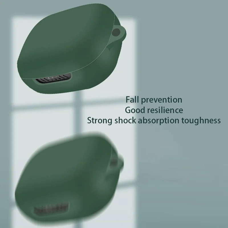 For JBL Live Pro+ Bluetooth-compatible Earphone Drop-proof Silicone Case Anti-scratch Protective Cover - Black