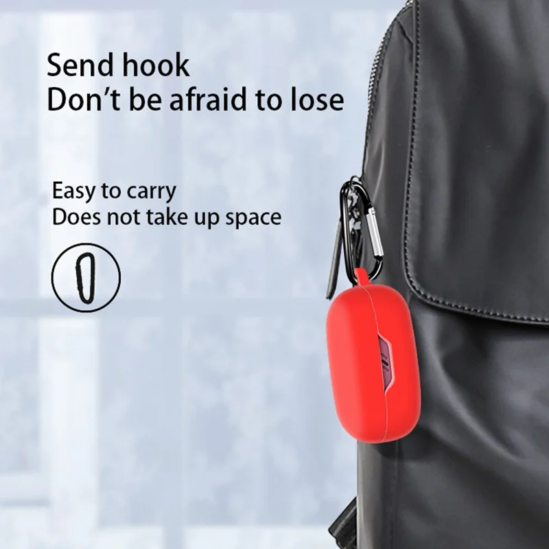 For JBL Wave 300TWS Bluetooth-compatible Earphone Anti-scratch Silicone Protective Case Anti-drop Cover - Black