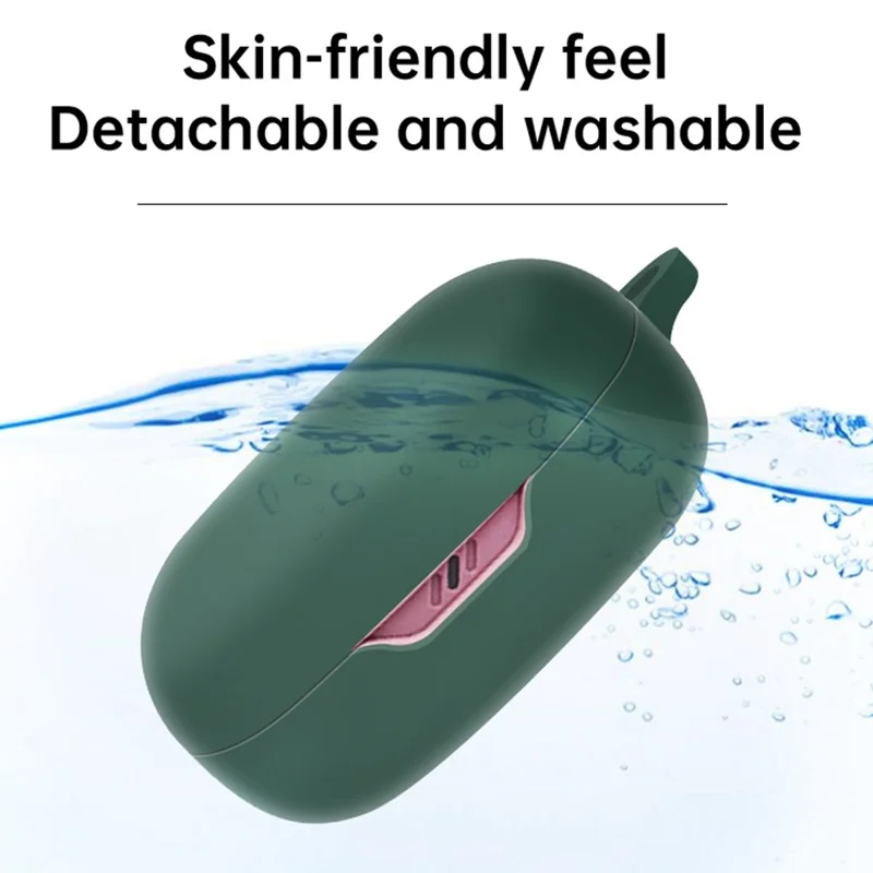 For JBL Wave 300TWS Bluetooth-compatible Earphone Anti-scratch Silicone Protective Case Anti-drop Cover - Black