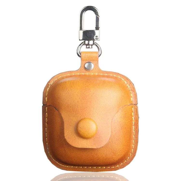 For JBL Tune 225TWS Crazy Horse Texture PU Leather Bluetooth-compatible Earphone Protective Case Anti-drop Anti-scratch Cover - Khaki