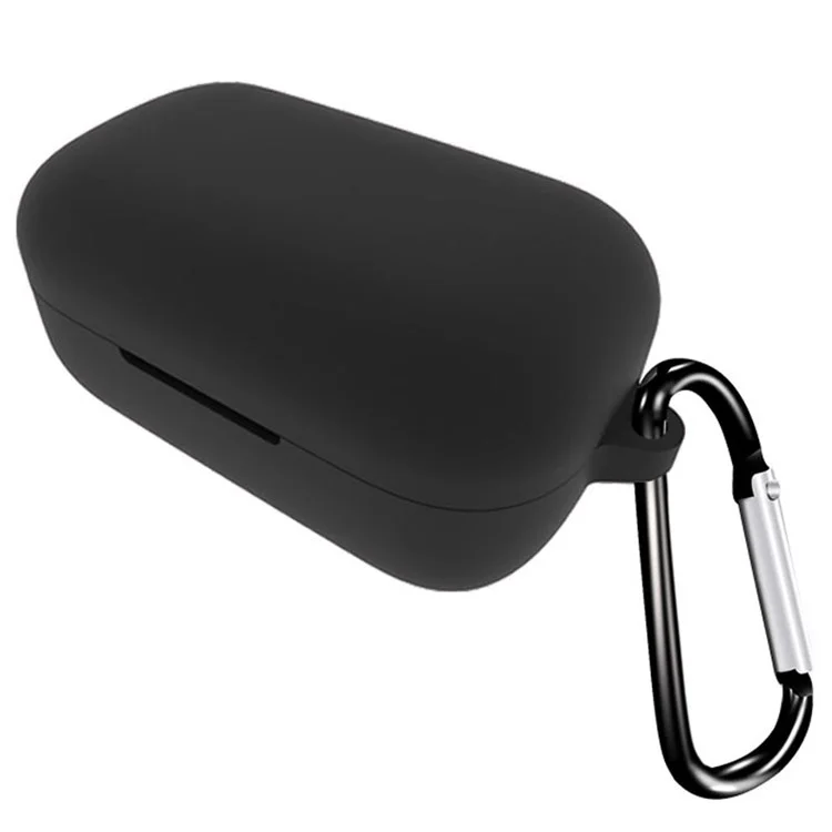 Capa de Silicone para Sennheiser MOMENTUM True 2 Fone de Ouvido à Prova de Poeira Capa Protetora Sem Fio Bluetooth Fones de Ouvido Caixa Macia (com Fivela Antiperda) - Preto