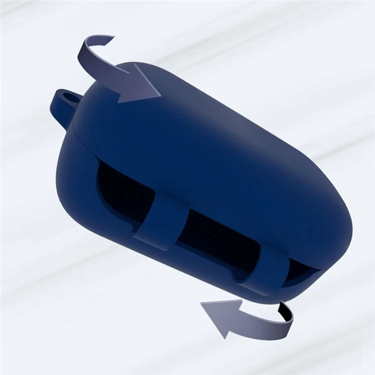 Capa de Silicone para Sennheiser MOMENTUM True 2 Fone de Ouvido à Prova de Poeira Capa Protetora Sem Fio Bluetooth Fones de Ouvido Caixa Macia (com Fivela Antiperda) - Preto