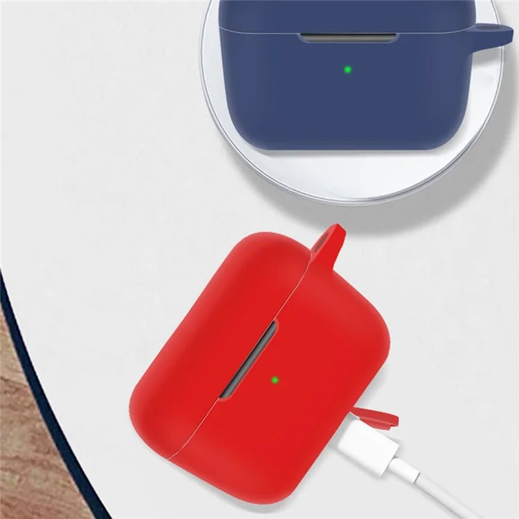 Capa Protetora de Manga para Fone de Ouvido Bluetooth Sennheiser CX True Wireless à Prova de Poeira de Silicone com Fivela Anti-Perda - Vermelho