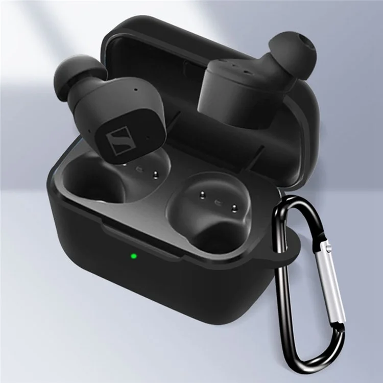 Capa Protetora de Manga para Fone de Ouvido Bluetooth Sennheiser CX True Wireless à Prova de Poeira de Silicone com Fivela Anti-Perda - Vermelho