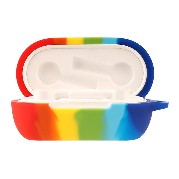 For OnePlus Buds Z2 Bluetooth-compatible Earphone Silicone Protective Case Drop-proof Cover with Anti-lost Buckle - Multi-color