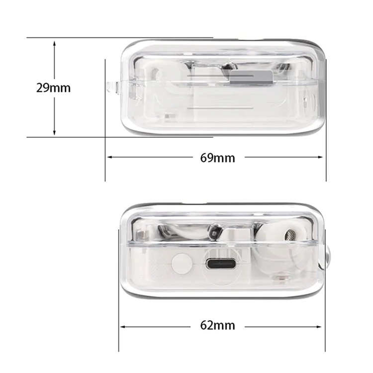 For Nothing Ear (1) Bluetooth-compatible Earphone Transparent Silicone Case Anti-scratch Protective Cover with Anti-lost Buckle