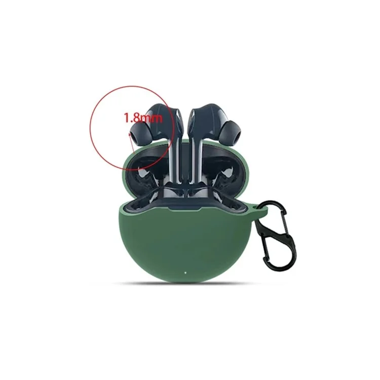 For Noise Buds VS303 Wireless Bluetooth-compatible Headphone Silicone Case Earphone Waterproof Cover (with Hook) - Blackish Green