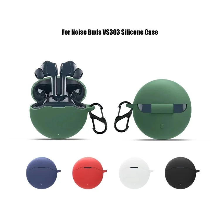 For Noise Buds VS303 Wireless Bluetooth Headphone Silicone Case Earphone Waterproof Cover (with Hook) - Blackish Green