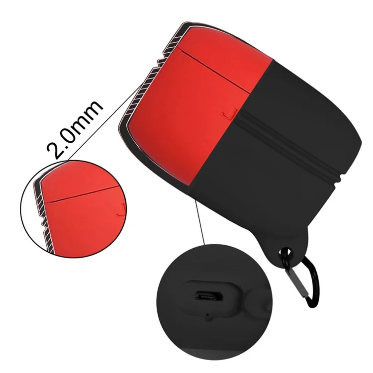 Para Jabra Elite Ativo 65t Soft Silicone Sleeve Bluetooth Earness Case, Com Fivela Anti-perdida - Vermelho