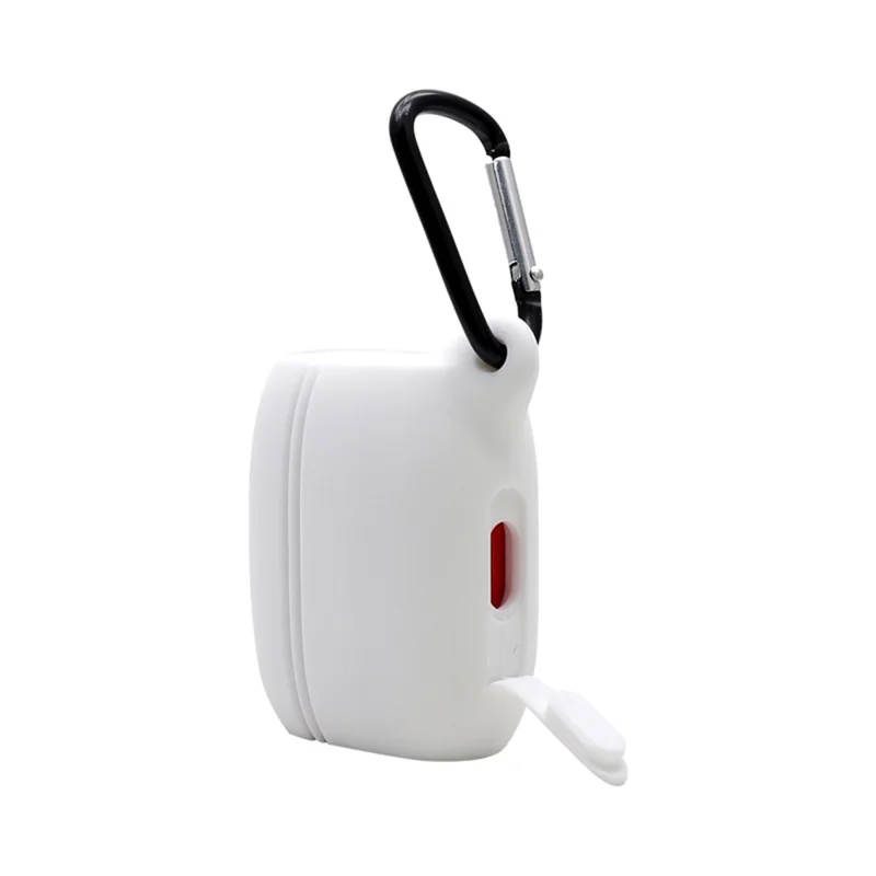 For Jabra Elite Active 65t Soft Silicone Sleeve Bluetooth-compatible Earphones Protective Case, with Anti-lost Buckle - White