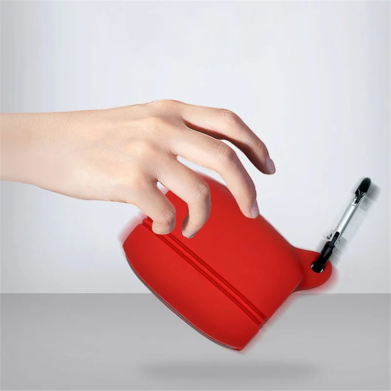 For Jabra Elite Active 65t Soft Silicone Sleeve Bluetooth-compatible Earphones Protective Case, with Anti-lost Buckle - White