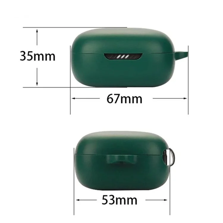 For JBL Live Pro 2 TWS / JBL Live Free 2 TWS Bluetooth-compatible Earbuds Silicone Case Cover Drop-Proof Soft Protector with Anti-Lost Buckle - White