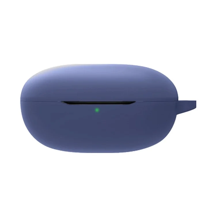 Scratch Resistant Case for Realme Buds Q Wireless Earbuds Protector with Anti-Lost Buckle Bluetooth-compatible Headset Silicone Cover - Dark Blue
