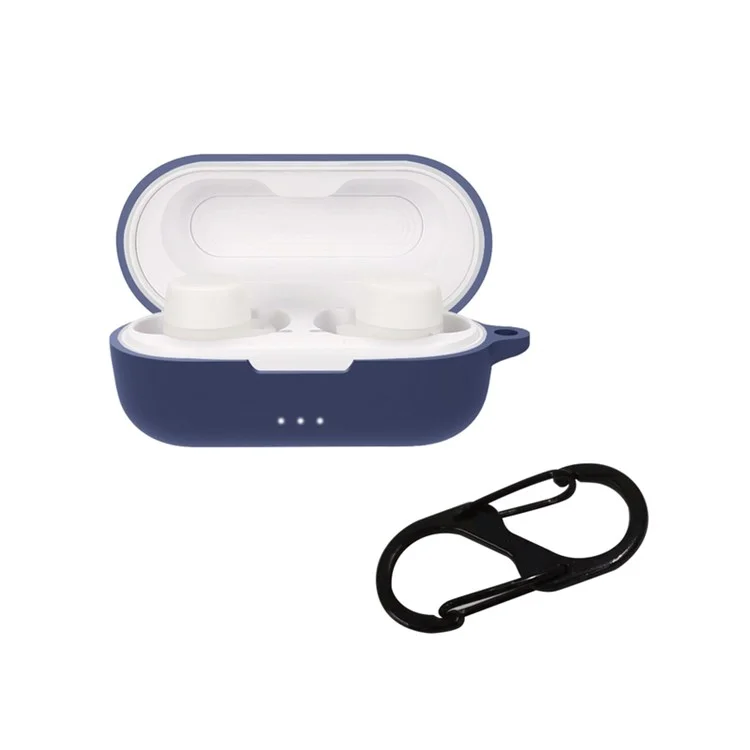 Shockproof Case for JBL UA Streak Wireless Headset Protector with Anti-Lost Buckle Bluetooth Earbuds Silicone Cover - Dark Blue